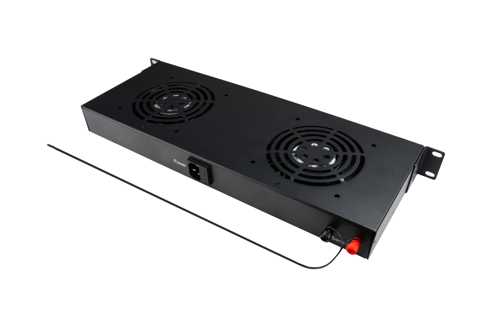 19" Digital fan unit with two fans, thermostat and alarm function, Good Connections®