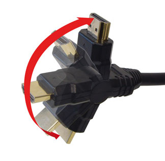 High-Speed-HDMI®-Kabel mit Ethernet, beidseitig knickbar, vergoldete Stecker, 5m, Good Connections®