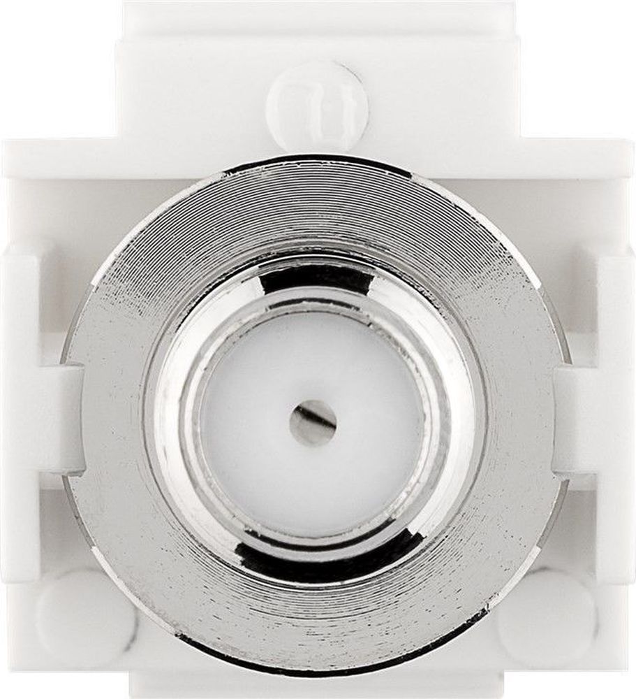 KeyStone Modul, Koax Stecker an F-Buchse, bündige Montage, Gehäuse weiß