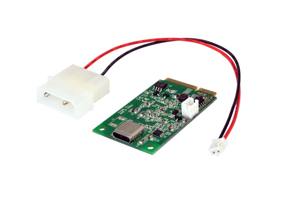 USB 3.1 (Gen2) Mini PCIe Karte mit 1 x C-Ports, incl. 5V UBS Kabel (ASMedia chipset), Exsys® [EX-48011]