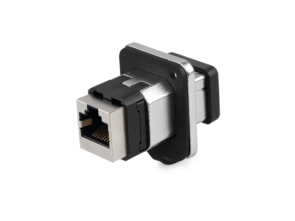 Industrial connector S6 - RJ45 feed-through coupling, RJ45 socket on both sides, metal, Good Connections®