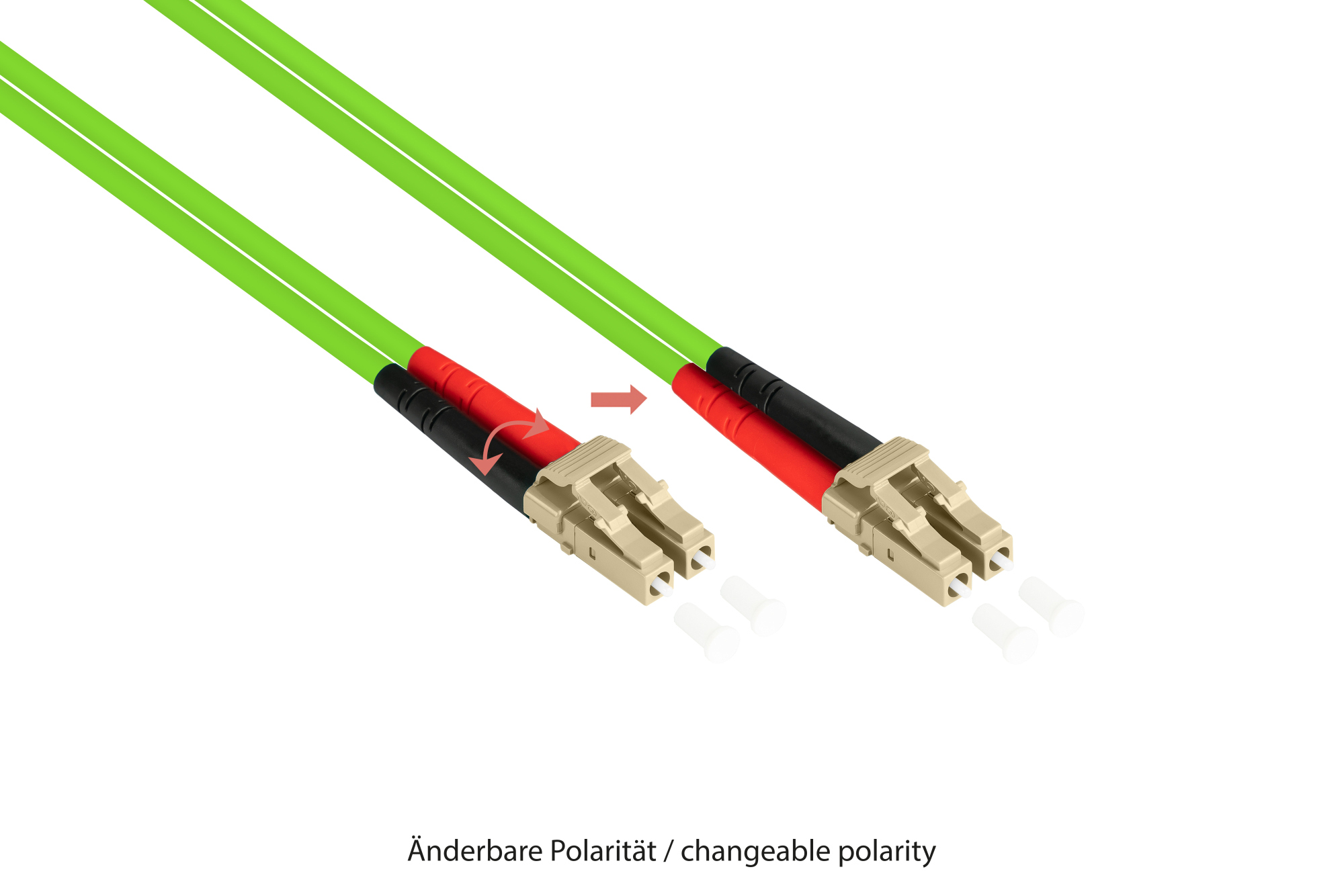 Patch cable LWL Duplex OM5 (Multimode, 50/125) LC/SC, LSZH, exchangeable polarity, 2m, Good Connections®