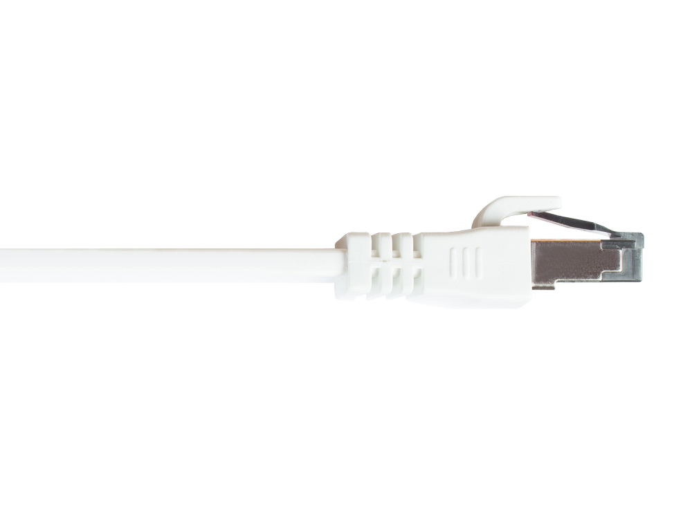 FLACH-Patchkabel Cat. 8.1, U/FTP, PiMF, halogenfrei (LSZH), 2000MHz, 40Gbit/s, weiß, 0,5m, Good Connections®