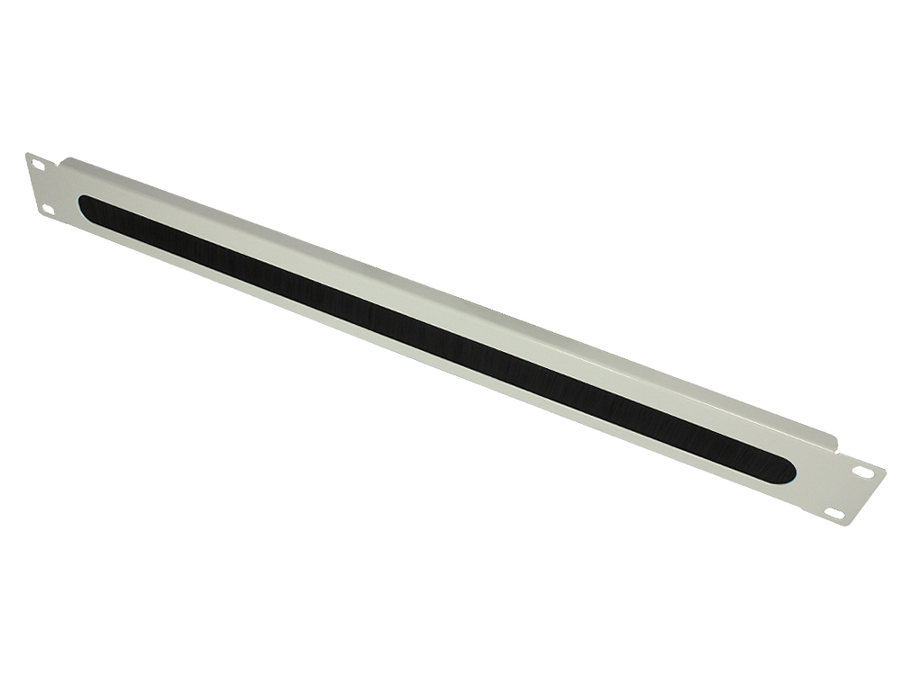 19" Cable entry, with brush insert, 1U, light gray (RAL7035), Good Connections®