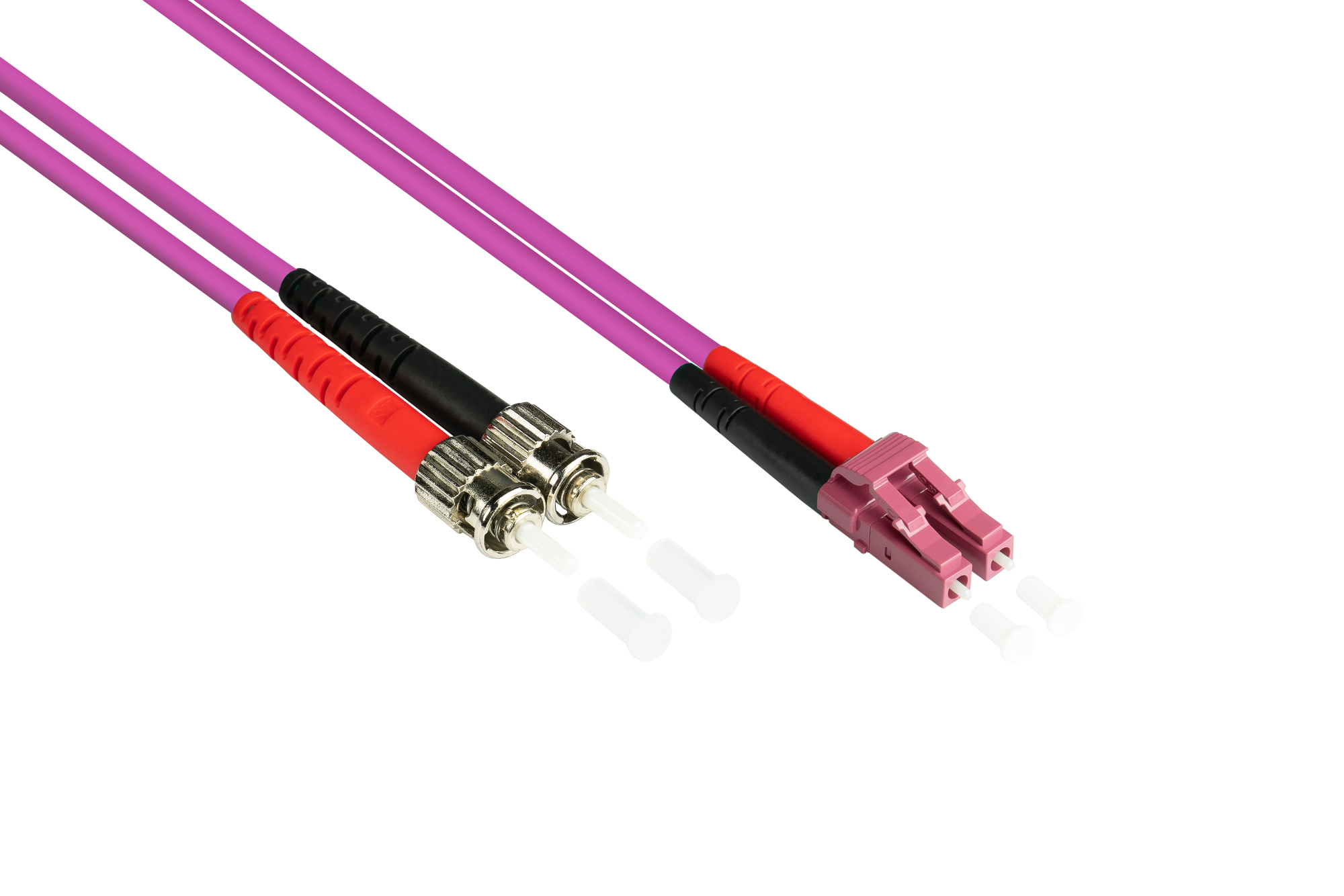 Patch cable LWL Duplex OM4 (Multimode, 50/125) LC/ST, LSZH, exchangeable polarity, 3m, Good Connections®
