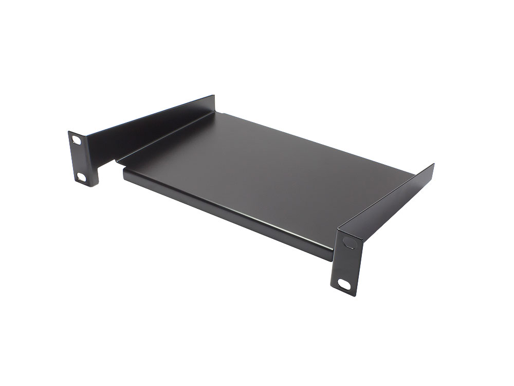 10" Shelf, front mounting, installation depth 160 mm, deep black (RAL9005), Good Connections®