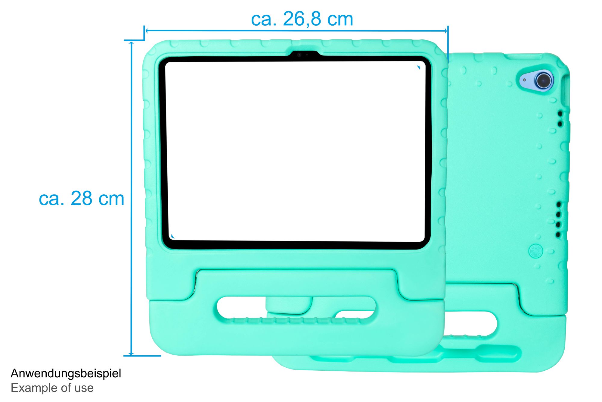 iPad 10,9" (10. Gen.) / 11" (11. Gen.) Tablet-Schutzhülle mit Kickstand, aqua, Good Connections®