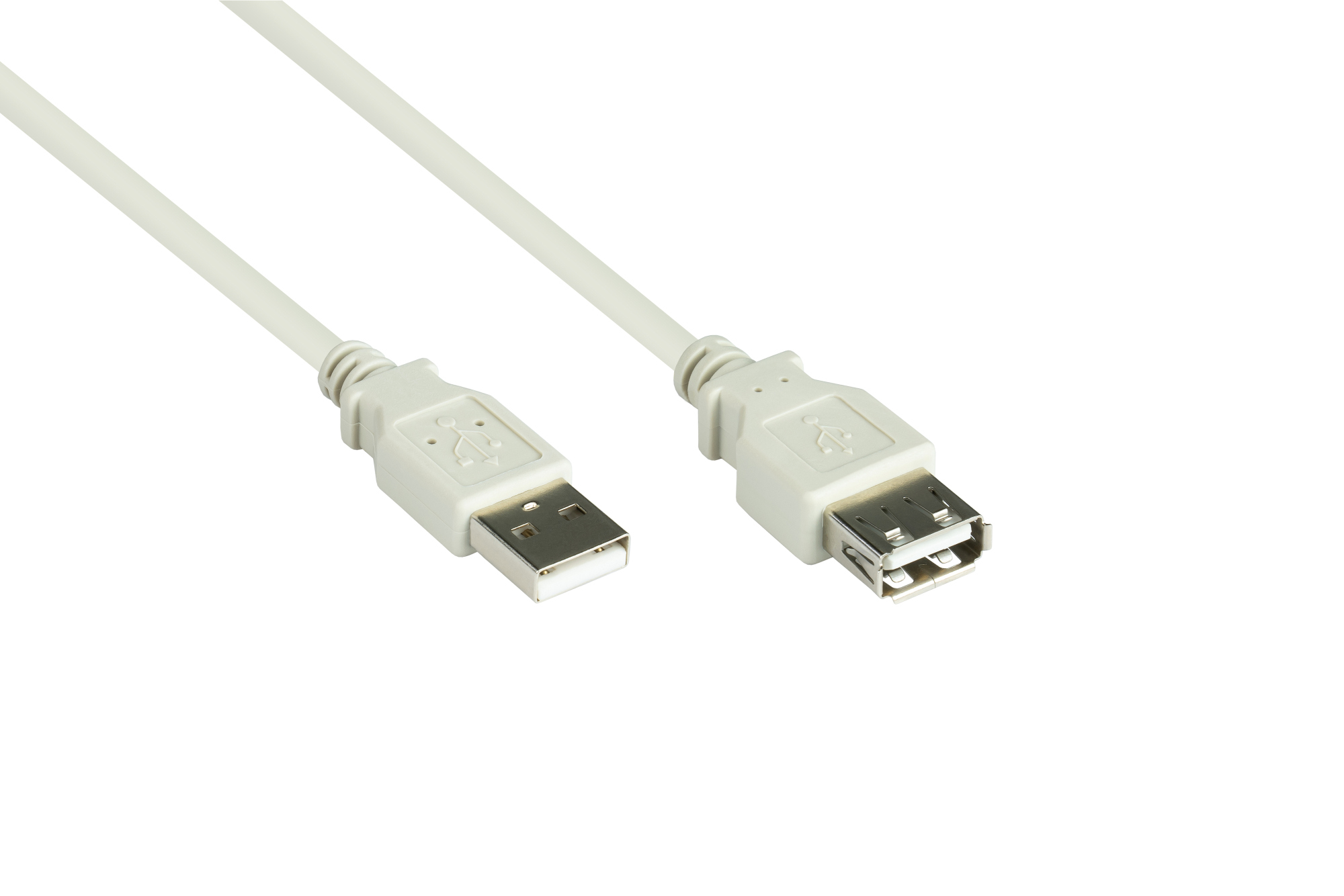 Verlängerungskabel USB 2.0 Stecker A an Buchse A, grau, 5m,