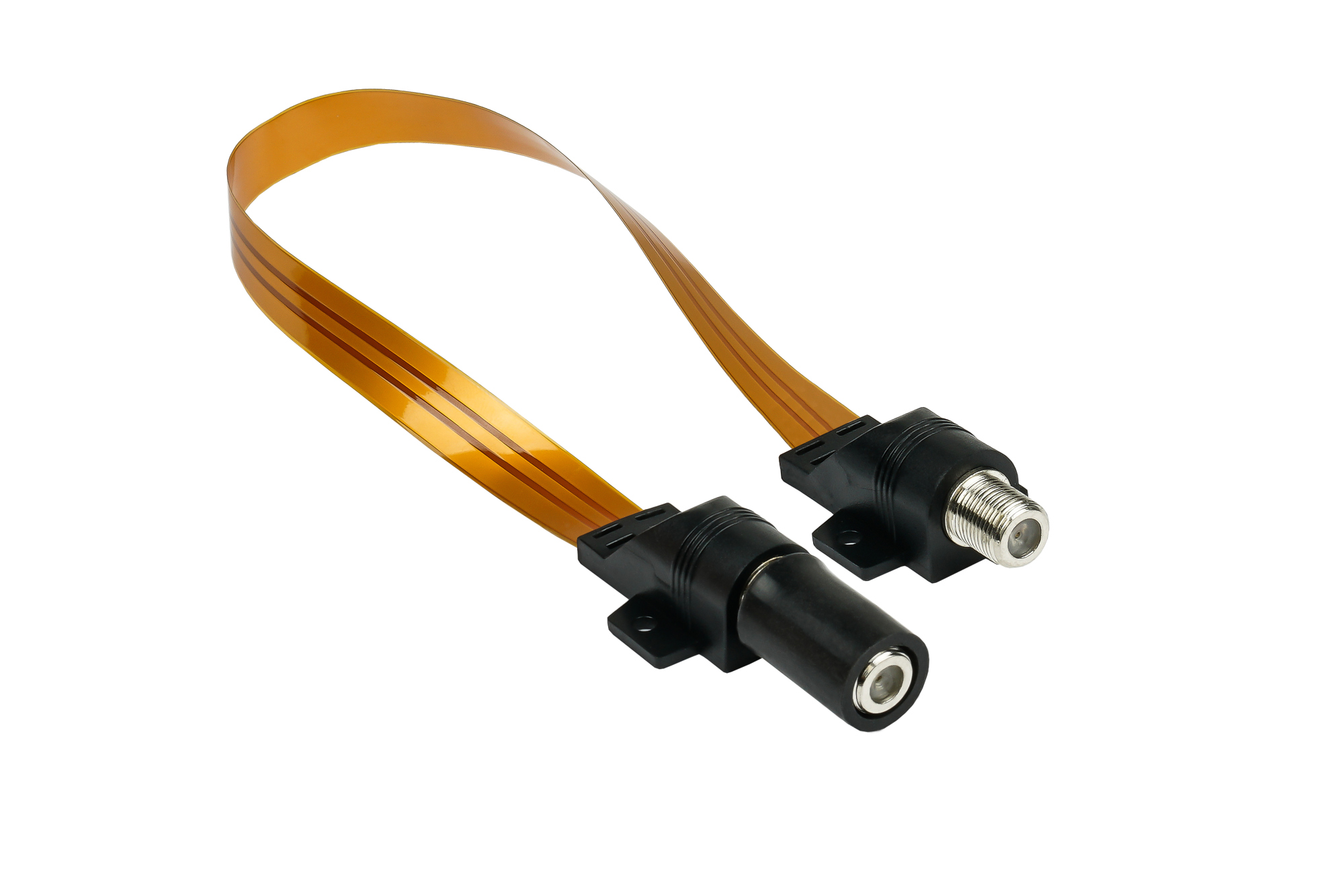 SAT window feed-through High-Quality with Wetterschutz, total length incl. plug 32cm, flexible length 22cm, transparent, Good Connections®