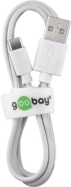 USB-Ladegerät, 1 Port, 1A, inkl. Type-C™ Kabel an USB A Stecker, weiß , 1m