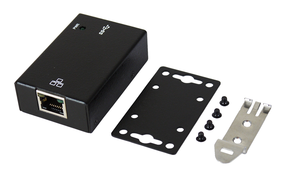 USB 3.0 zu Ethernet 1Gigabit LAN, Metallgehäuse inkl. Din-Rail Kit für 19" Server-Schrank, Exsys® [EX-1321]