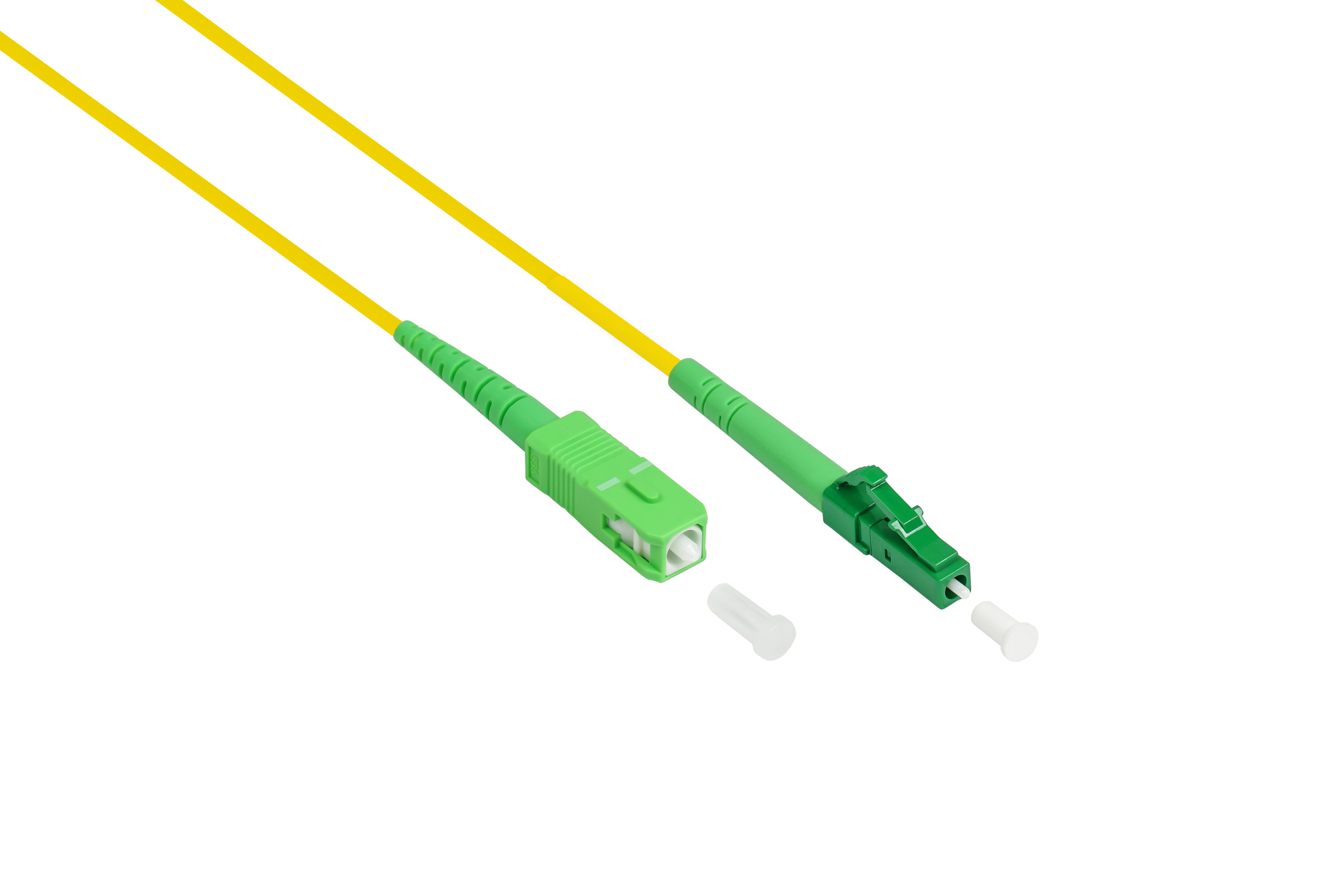 Fiber optic patch cable simplex OS2 (singlemode, 9/125) LC (APC) / SC (APC), LSZH, 2m, Good Connections®