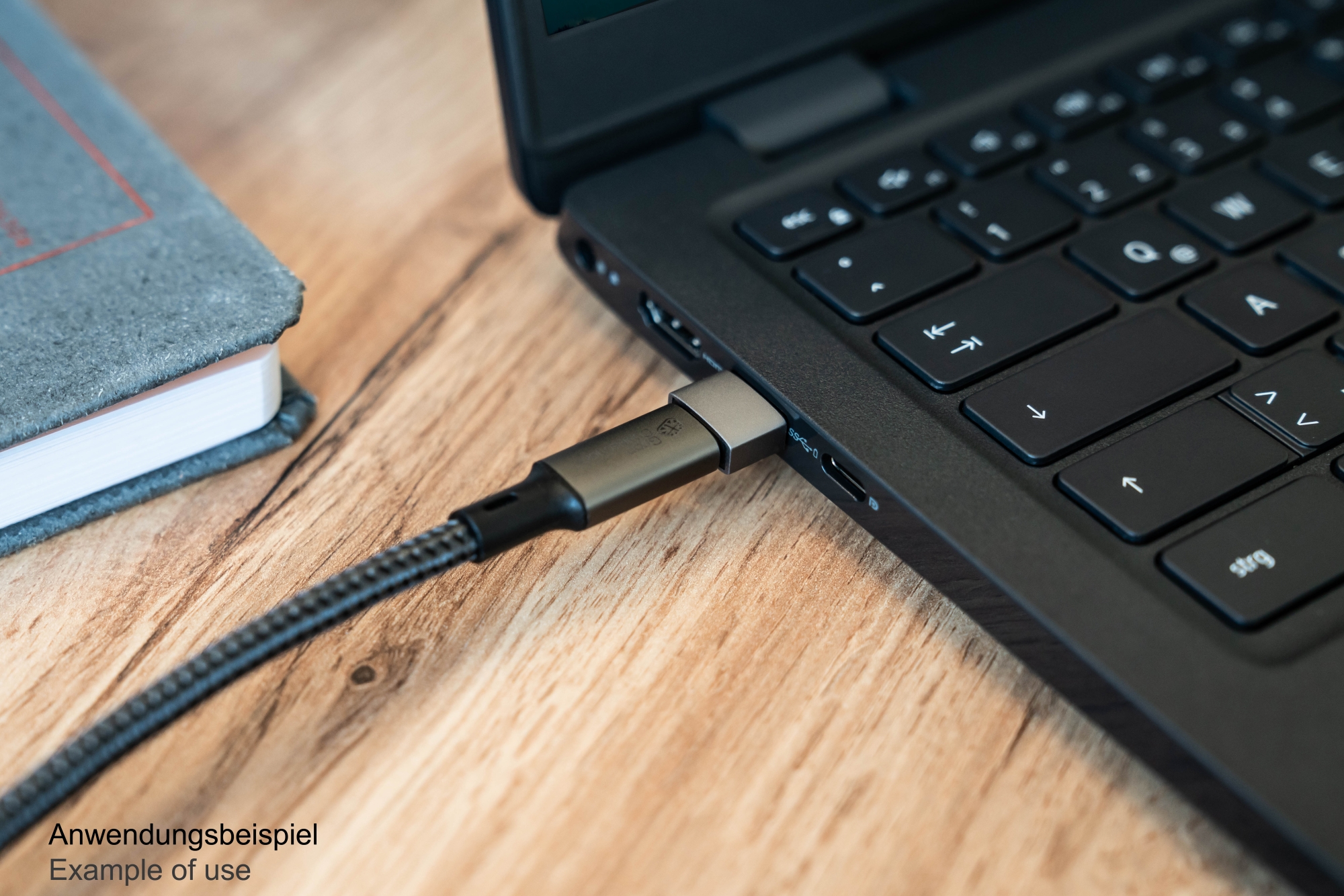 Adapter USB 2.0 plug A to USB-C™ socket, aluminum housing, grey, set of 2, Good Connections®