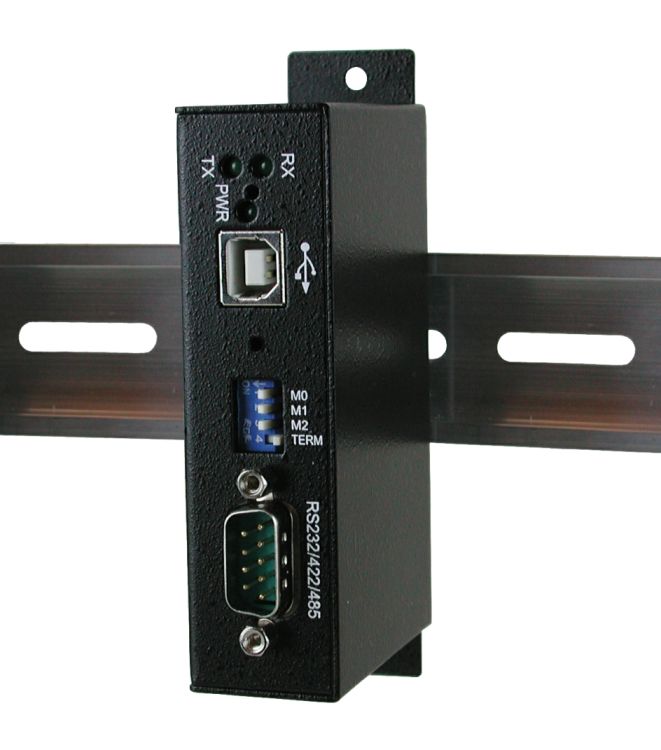 USB 2.0 zu 1x Seriell RS-232/422/485 mit Surge Protection und Optical Isolation, verschraubbar, inkl. Din-Rail Kit, Exsys® [EX-1311VIS]