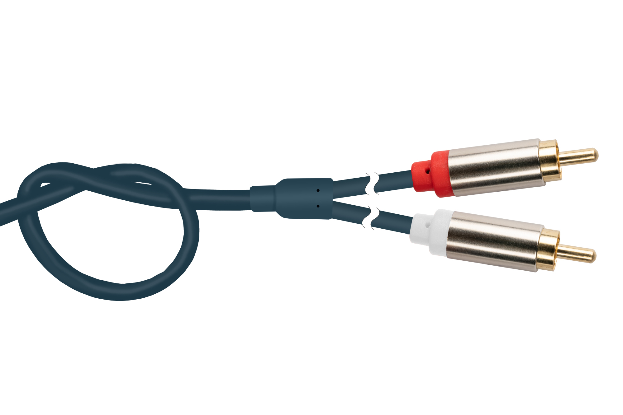 Audio connection cable SmartFLEX, High-Quality, 3-pin 3.5mm jack plug to 2x RCA/Cinch plug, dark blue, 2m, Good Connections®