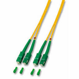Patch cable, LWL Duplex OS2 (Singlemode, 9/125) 4xSC/APC, yellow, 10m, Good Connections®