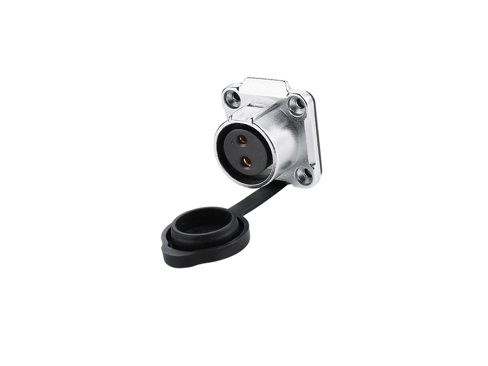 Industrial Connector S1 - Power (2-Pin) Feed-through coupler with flange, solder termination, metal, M20, IP65/67, Good Connections®
