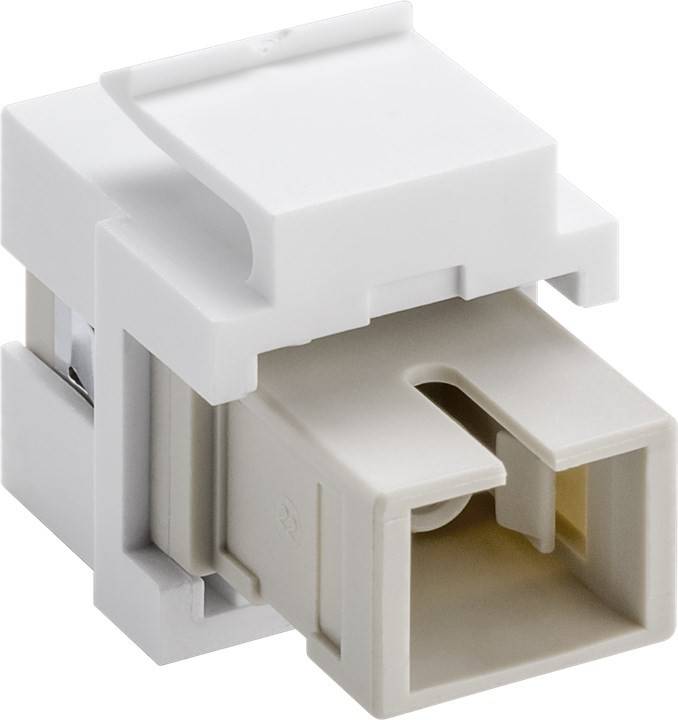 KeyStone Modul, LWL Simplex SC Buchse an Simplex SC Buchse, Gehäuse weiß