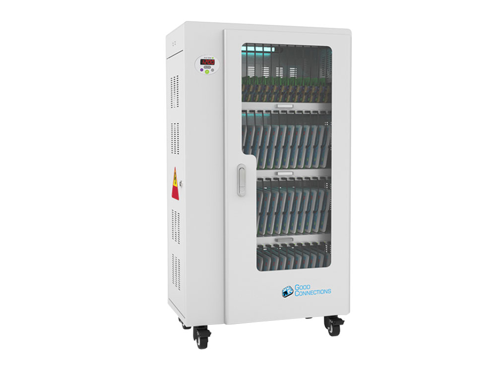 Tablet charging cart for up to 52 devices, UV-C disinfection, Smart Control, sync function for iOS/Android, grey, Good Connections®