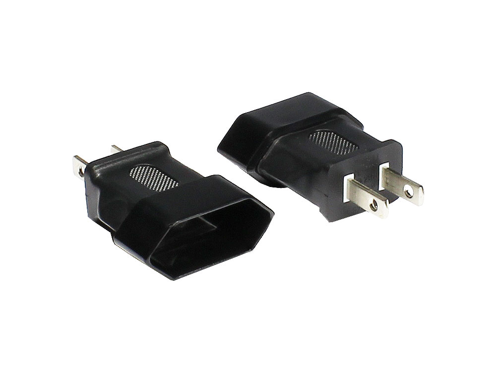 Stromadapter, USA 2pin Stecker auf Euro 2pin Buchse