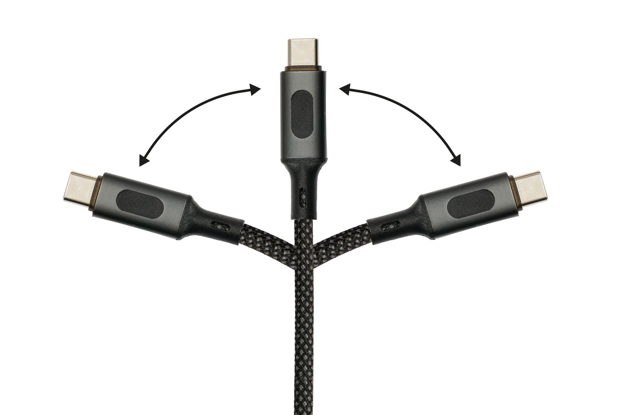 USB 2.0 Lade- und Datenkabel (100W) mit Digitalanzeige, USB-C™ Stecker an USB-C™ Stecker, schwarz, 1m, Good Connections®