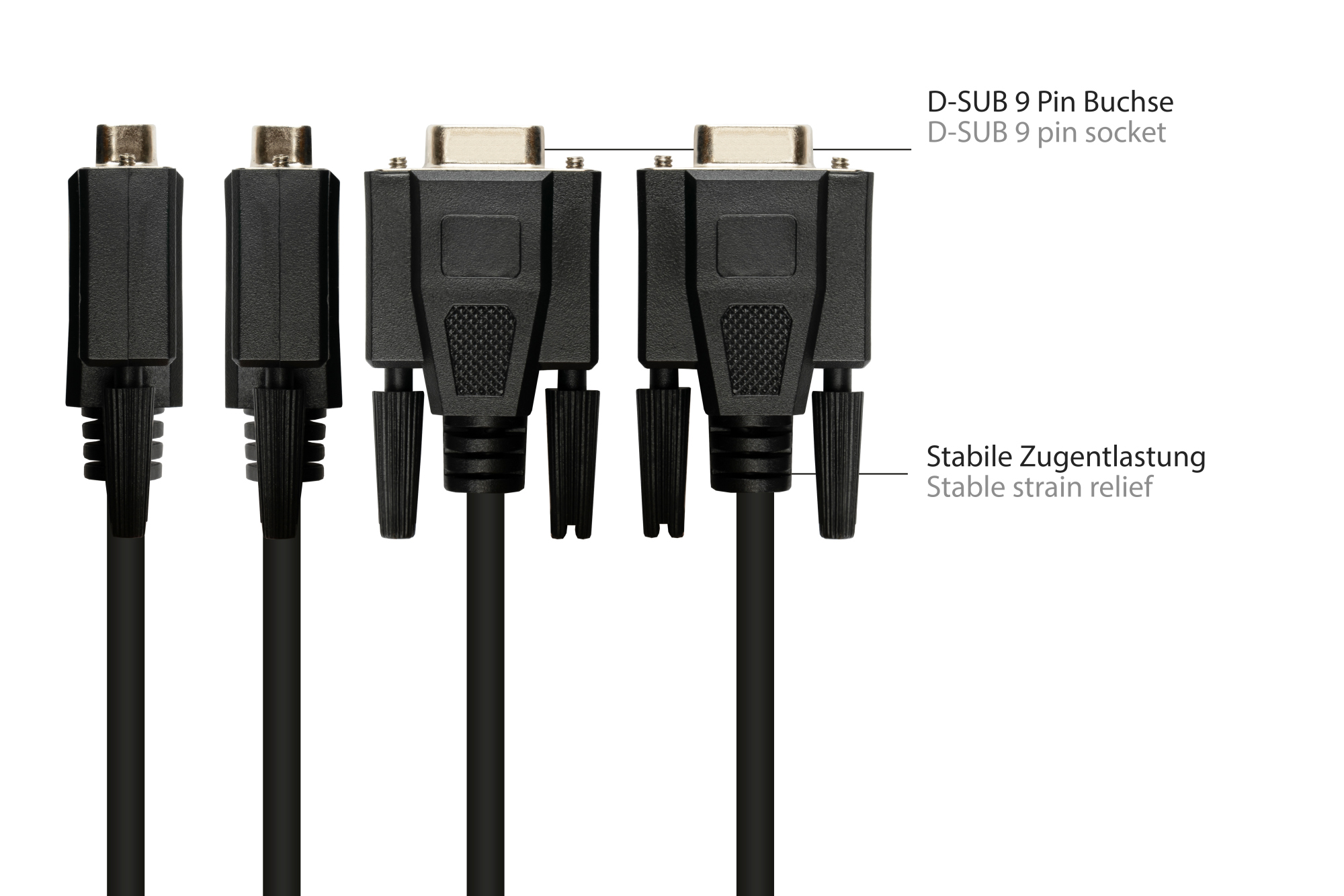 Adapter cable RS232 serial D-SUB 9 socket to RJ45 socket to, 1:1, black, 0,1m, Good Connections®