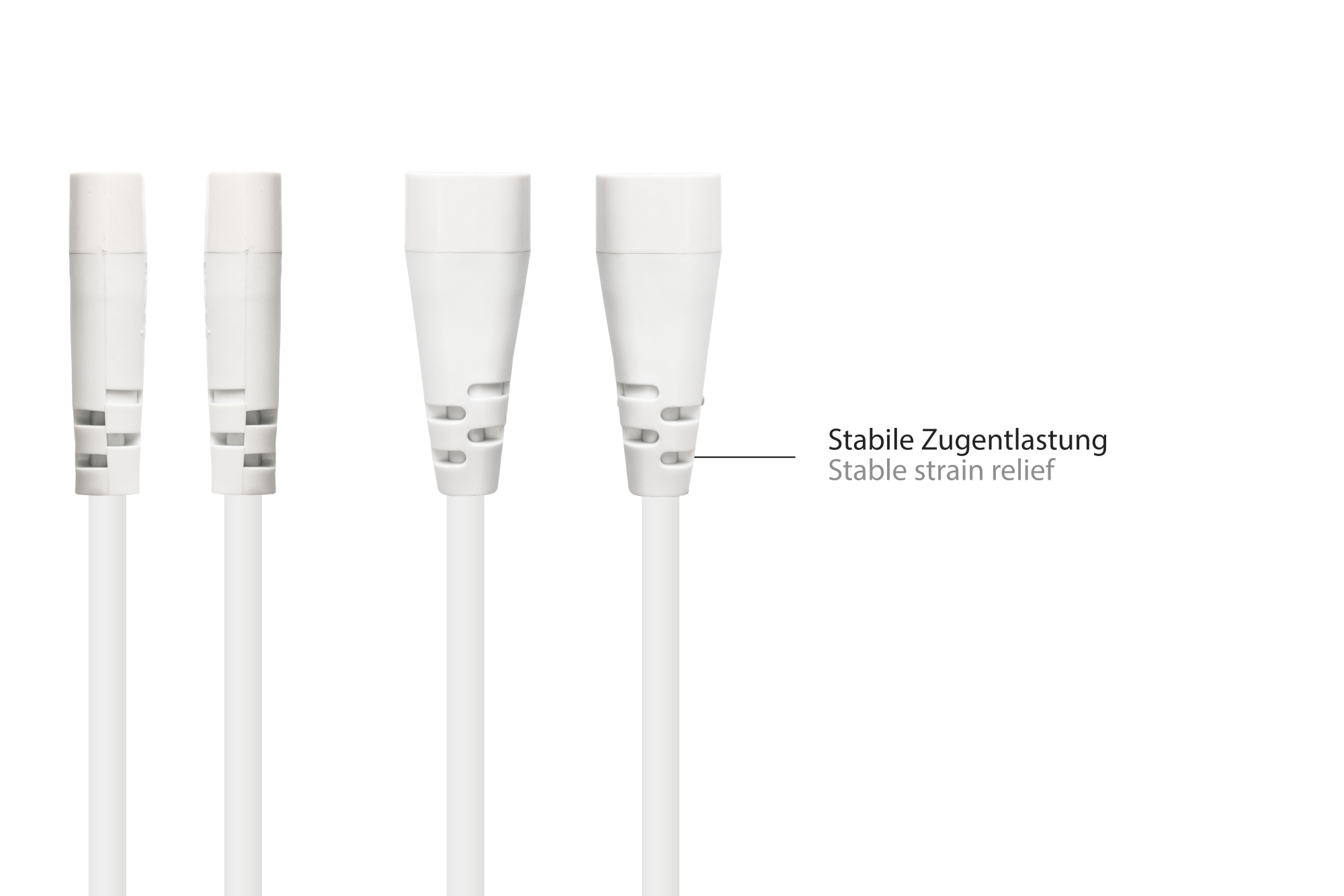 Euro-Verlängerung C8 Stecker (gerade) an C7/Euro 8 Buchse (gerade), weiß, 0,75 mm², 2 m, Good Connections®