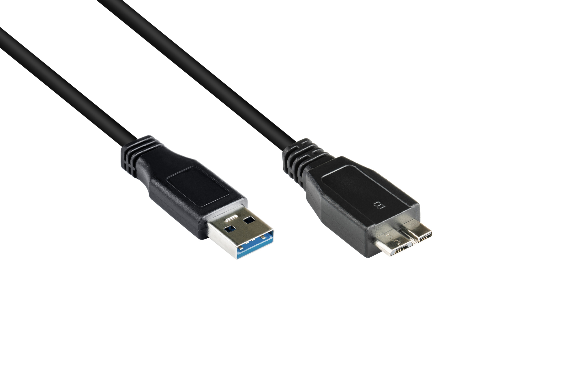 Anschlusskabel USB 3.0 Stecker A an Stecker Micro B, schwarz, 3m, Good Connections®