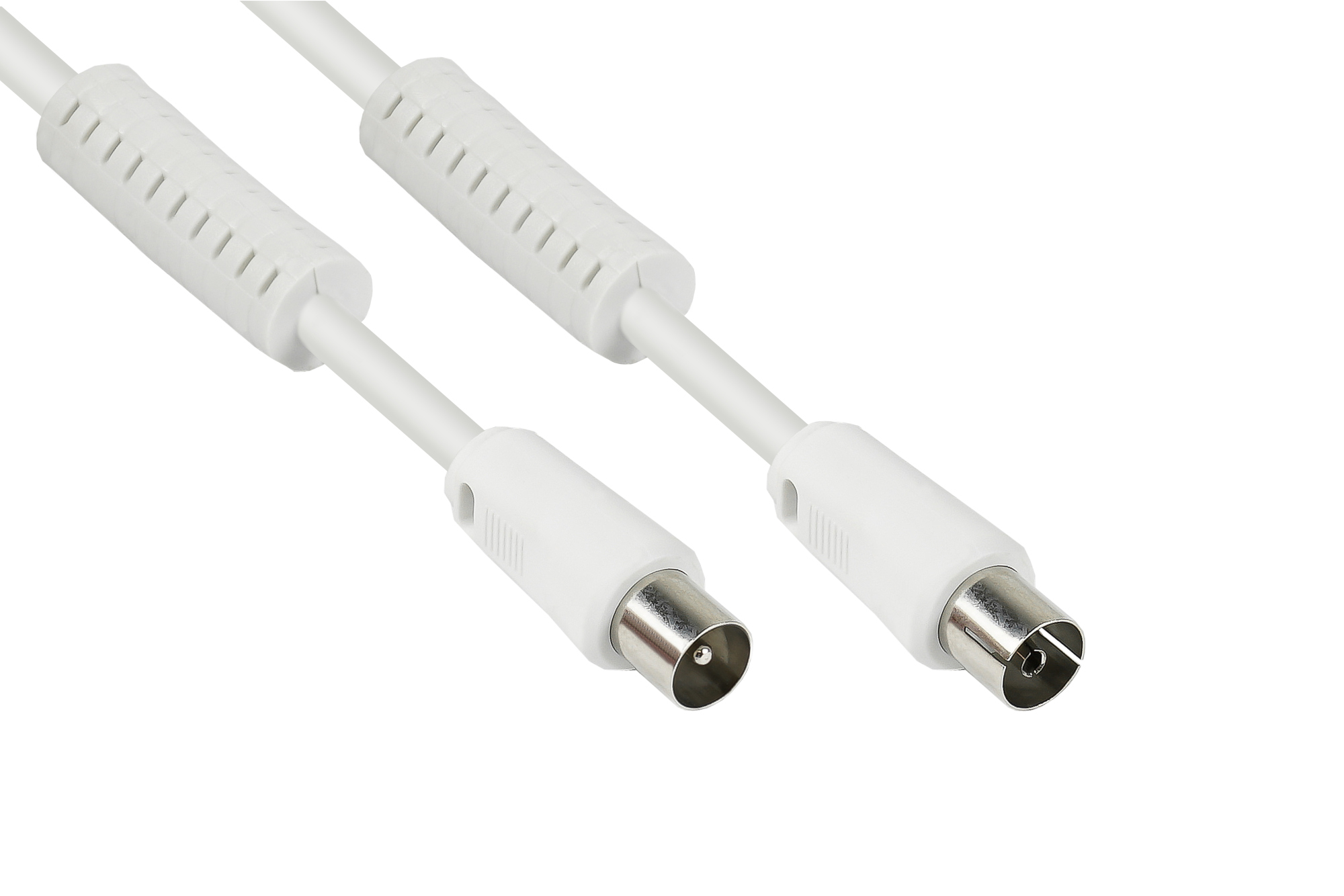 SAT Antennenkabel, Koax Stecker an Koax Buchse, 2x Mantelstr