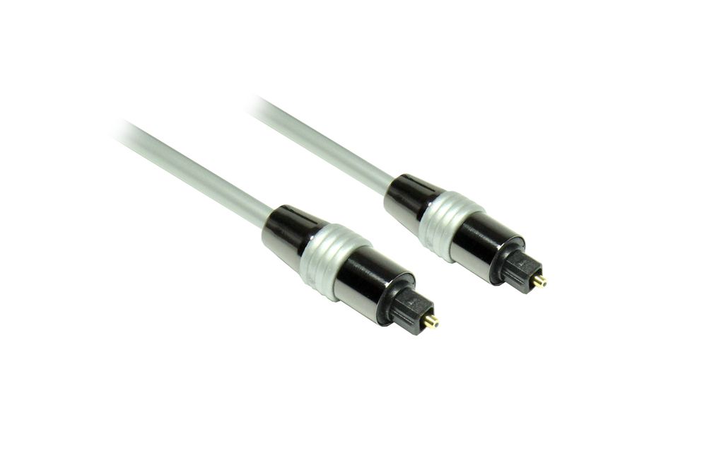 Anschlusskabel Toslink, High Quality, Stecker an Stecker,  Ø 6mm, grau, 10m, Good Connections®