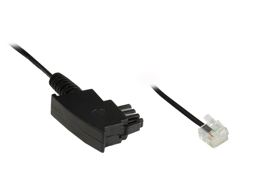 DSL Kabel, TAE-F St an Western 6/2 St, 6m, mit versetzter Klinke, Good Connections®