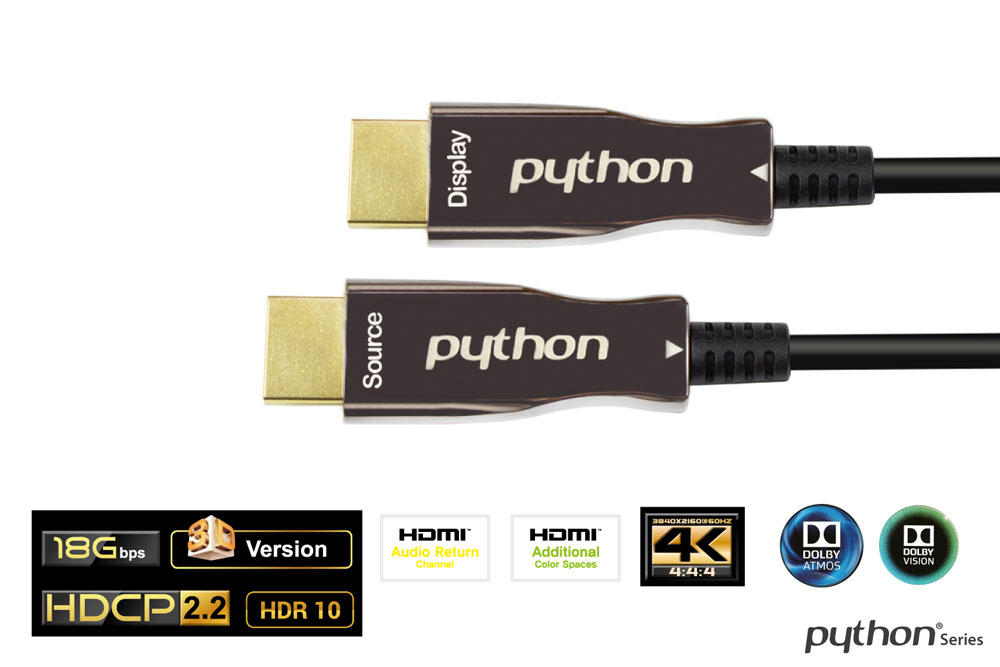 AOC Hybrid HDMI® 2.0 connection cable, 4K / UHD @60HZ, black, 70m, PYTHON® Series