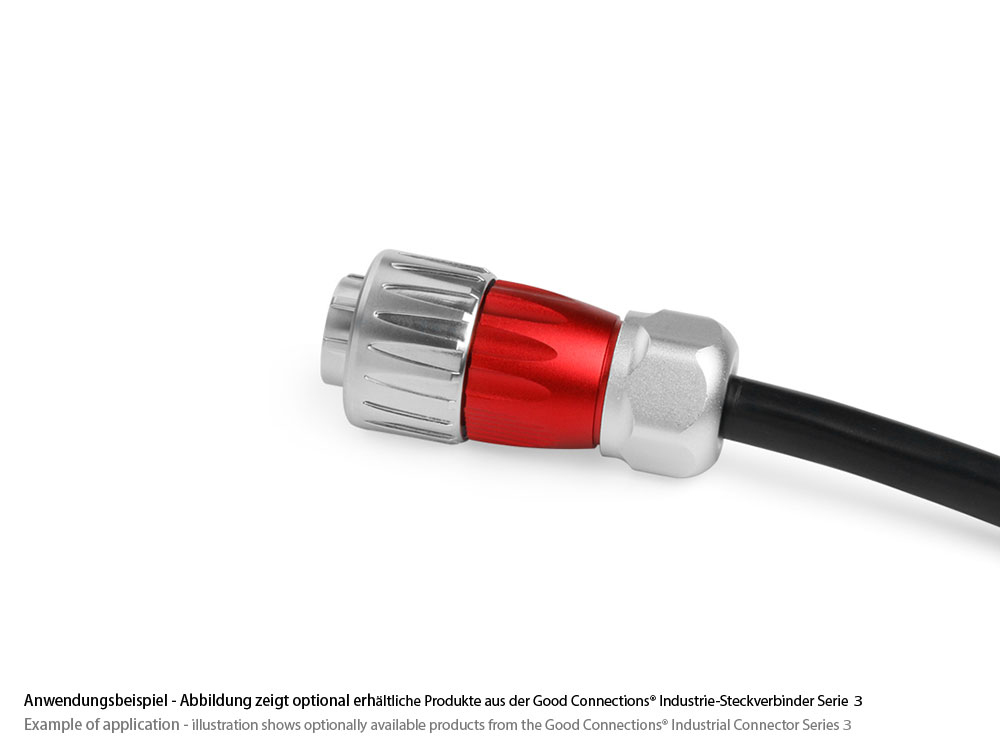 Industrial Connector S3 - Power (3-pin) Plug with cable gland, solder termination, metal, M20, bayonet, IP65/67, Good Connections®