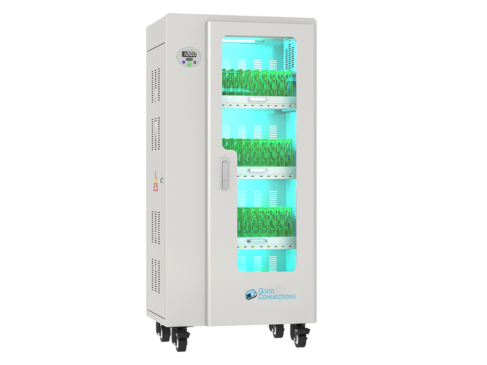Good Connections® ANTARES T40C Tablet-charging cabinet up to 11", USB-C™ version, 30W per port, UV-C disinfection, grey