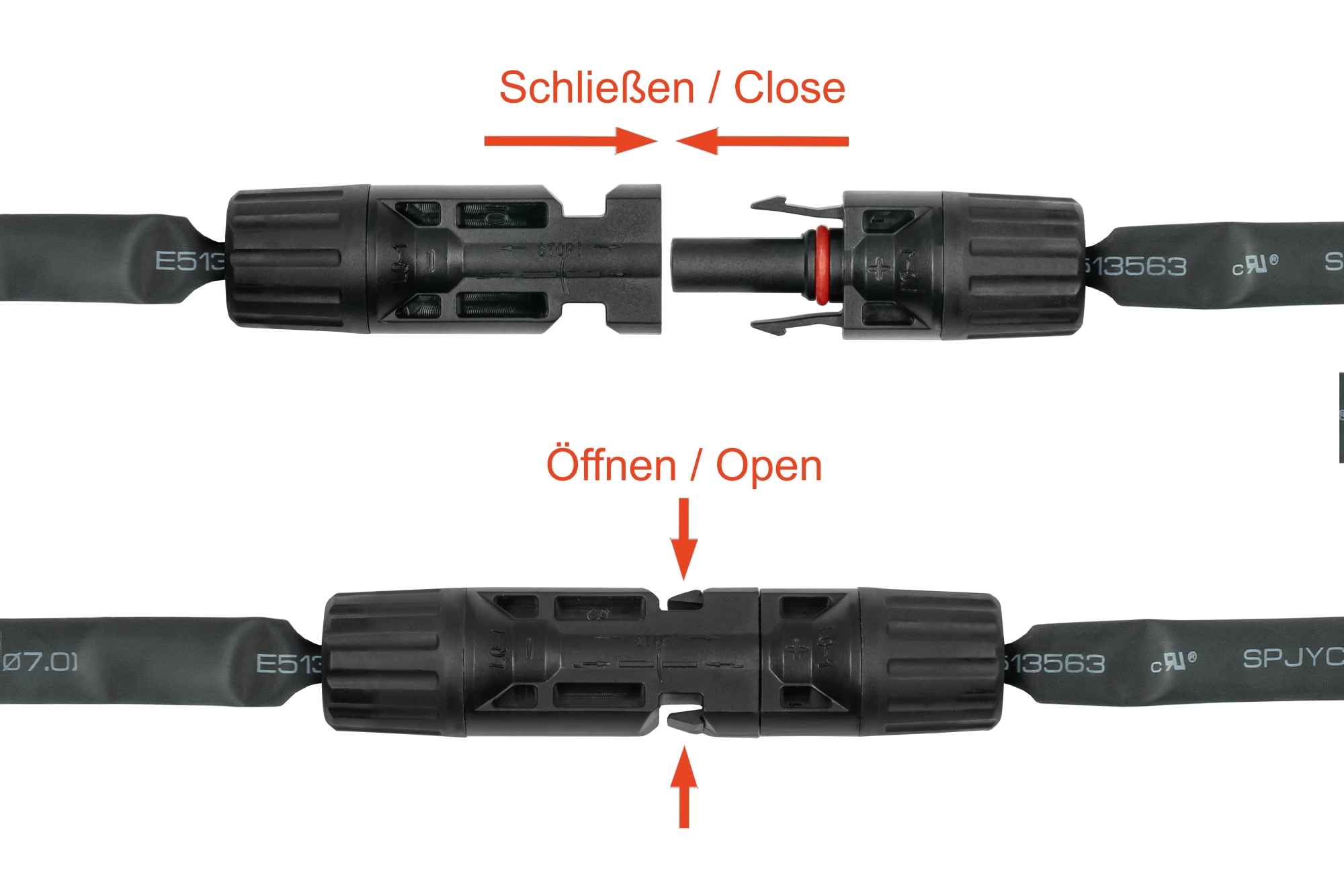 kabelmeister® Solar-Fensterdurchführung MC4 kompatibel, paarweise, schwarz, flexible Länge: 30 cm