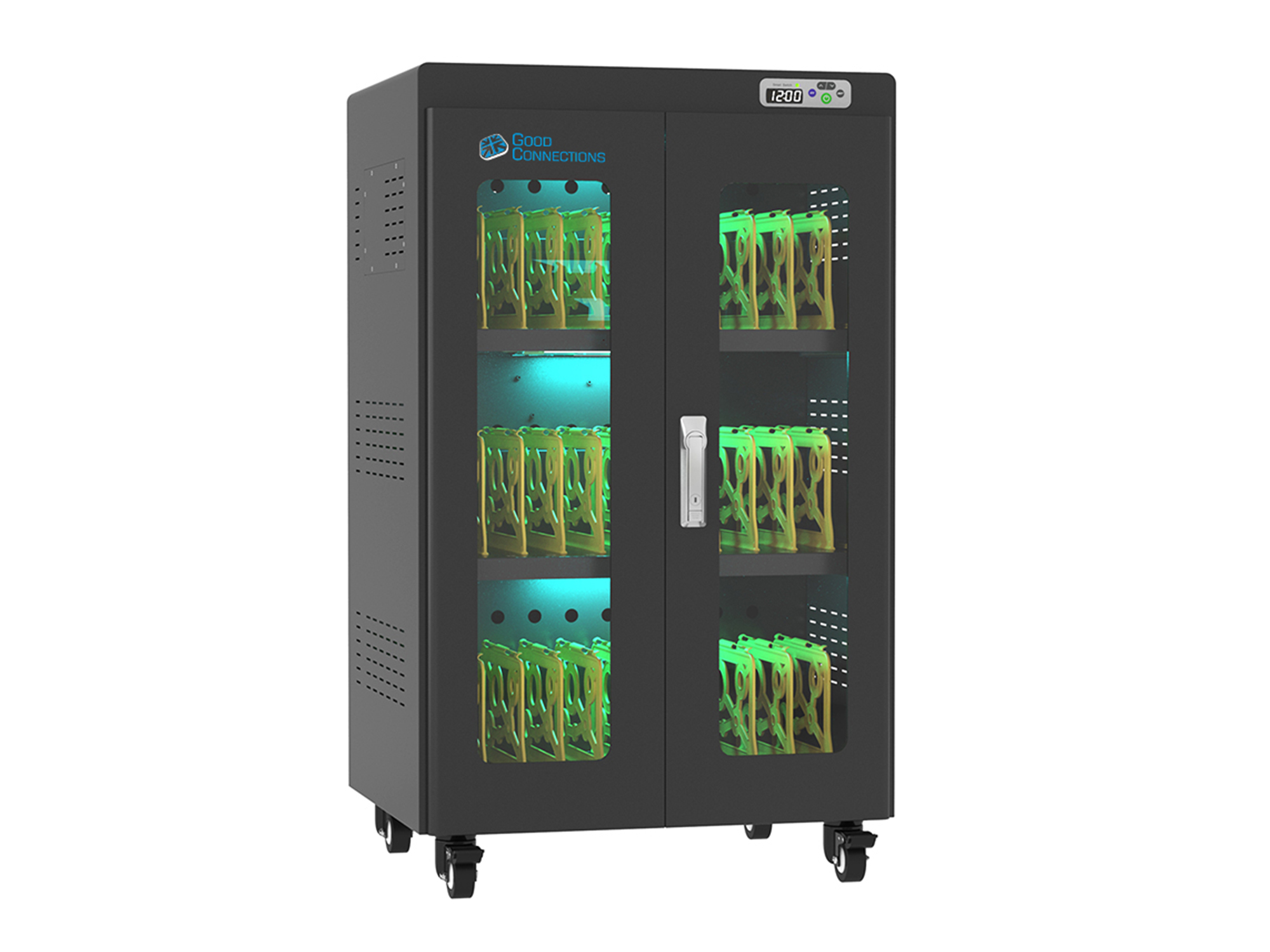 Good Connections® ANTARES N30E Notebook charging trolley up to 15,6", UV-C disinfection, switch-on delay, black