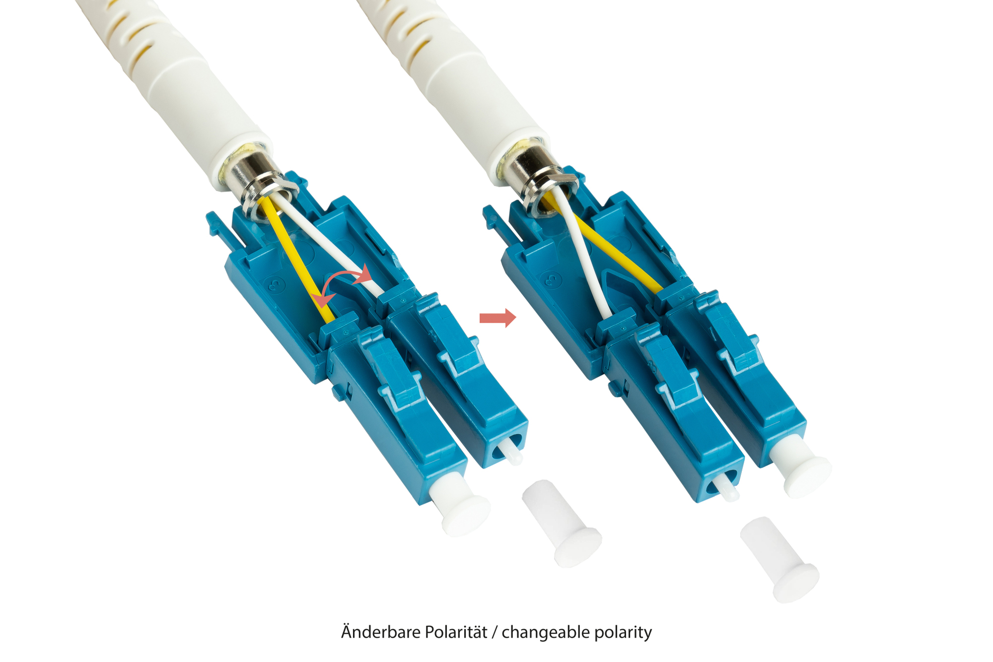 Patch cable LWL Duplex OS2 (Singlemode, 9/125) LC/LC, UNIBOOT, LSZH, release tab, 30m, Good Connections®