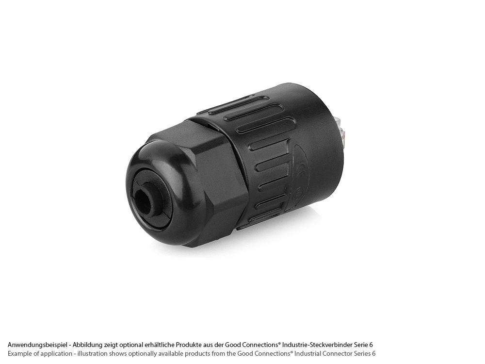 Industrial connector S6 - Unmated plug, cut-out for RJ45 plug, bayonet, Good Connections®