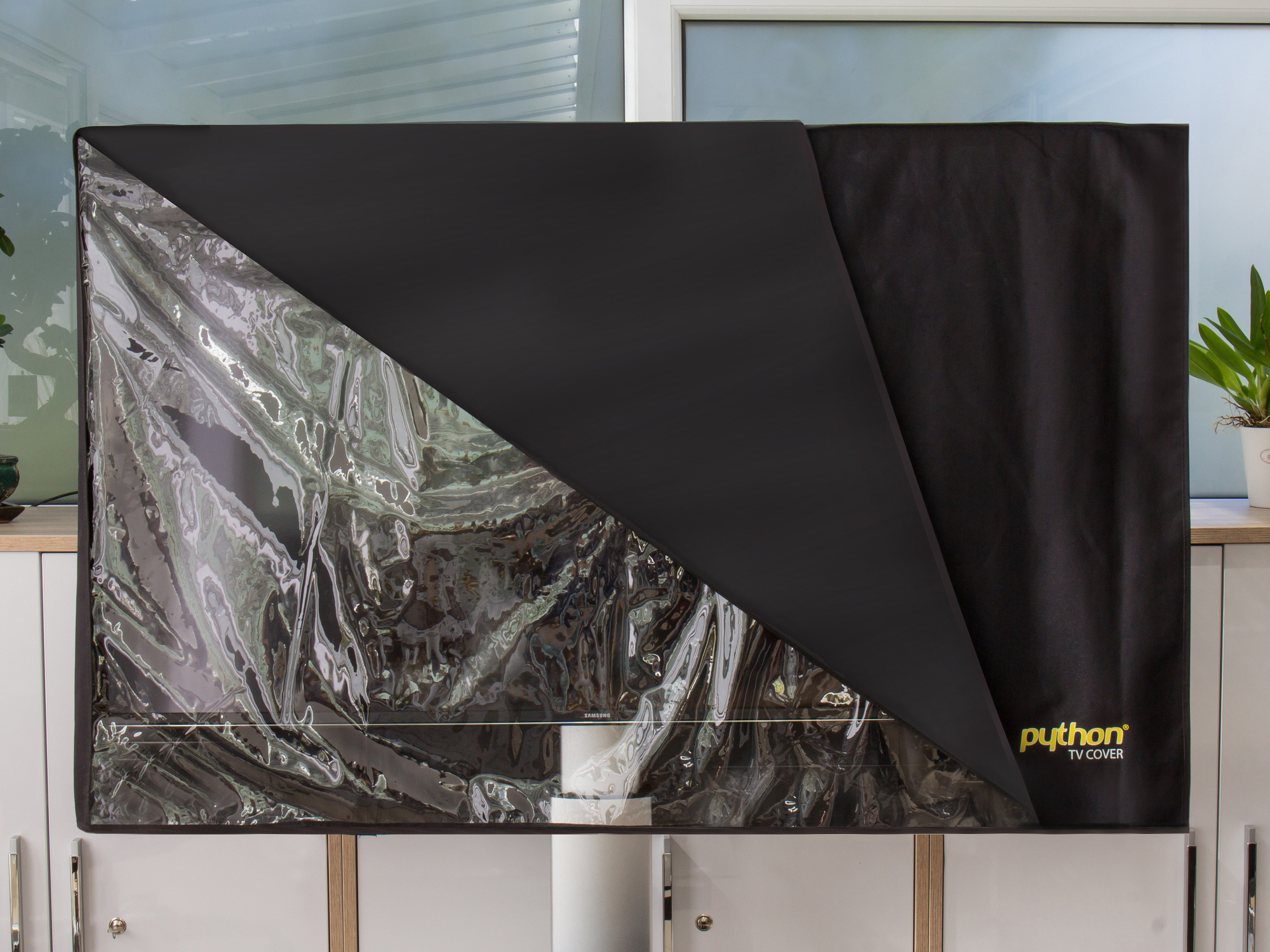 Python® Series TV-Cover Indoor/Outdoor – wetterfester Universalschutz for Ihr TV or Monitor, 140x89 cm, 58“ up to 60“