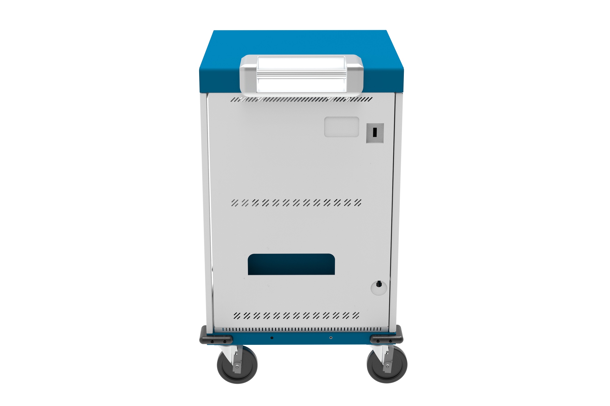 Good Connections® GEMMA N32 Notebook charging cart for 32 devices, safety contact sockets, white/blue