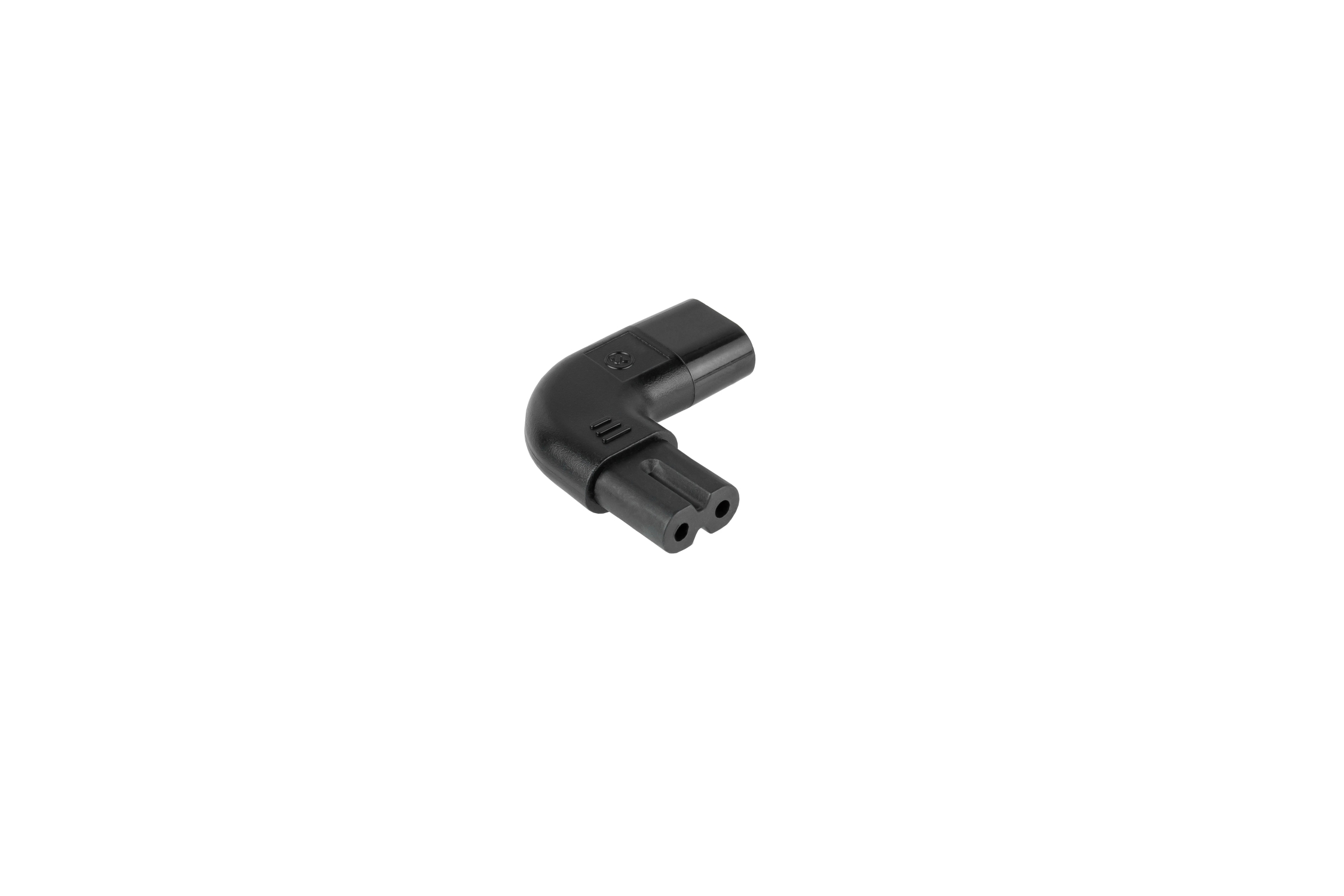kabelmeister® power adapter plug C8 to C7/Euro 8 socket, angled left/right, black