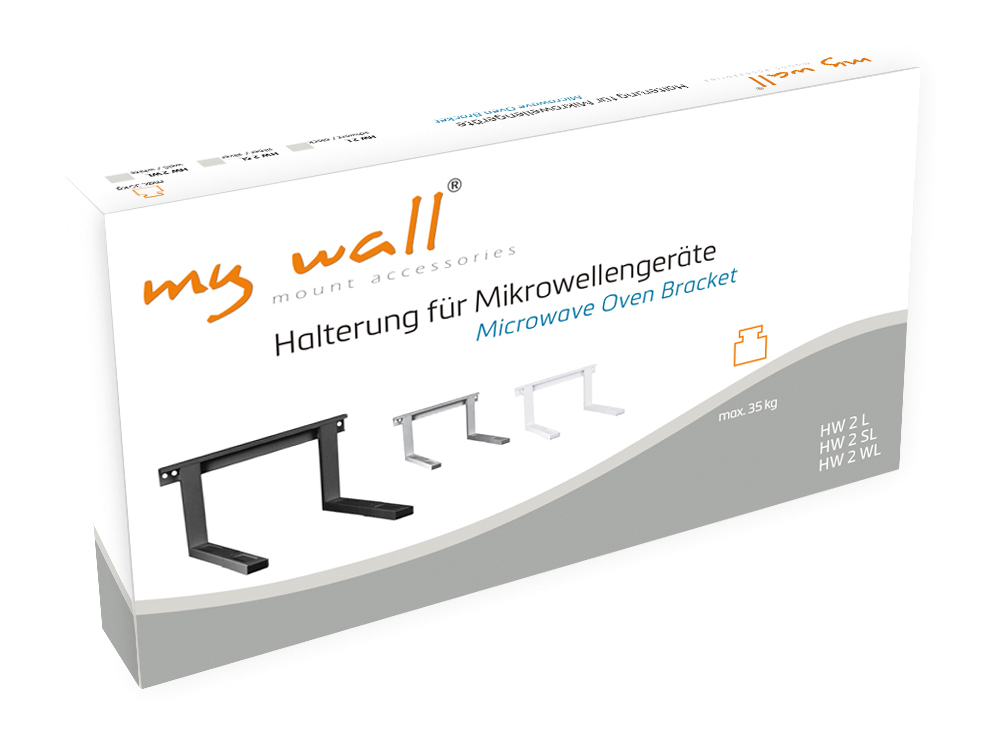 Halterung für Mikrowellengeräte, Belastung bis 35 kg, ausziehbar, silber, My Wall®