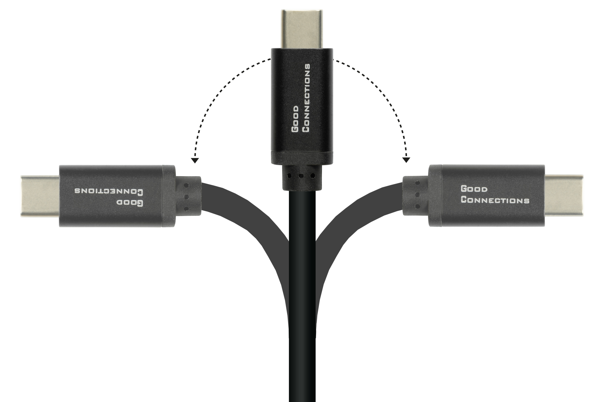 USB-C™ SmartFLEX Lade- und Datenkabel mit Power Delivery (PD3) 100W, USB 2.0, 5A E-Marker, schwarz, 1m, Good Connections®