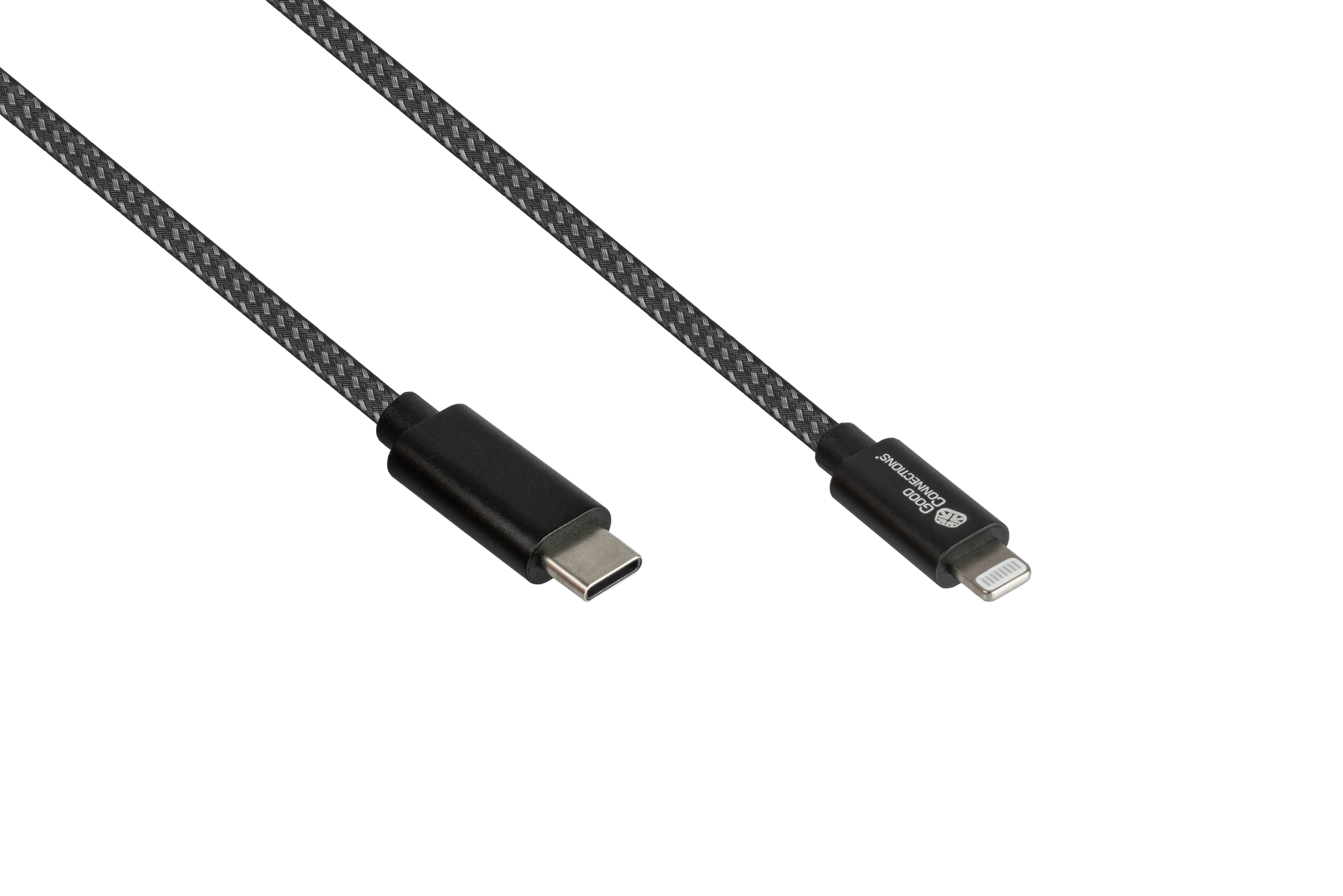 USB 2.0 Charging and data cable for iPhone/iPad/iPod, USB-C™ plug to Lightning™ plug, MFI certified, 18W, black, 0,5m, Good Connections®