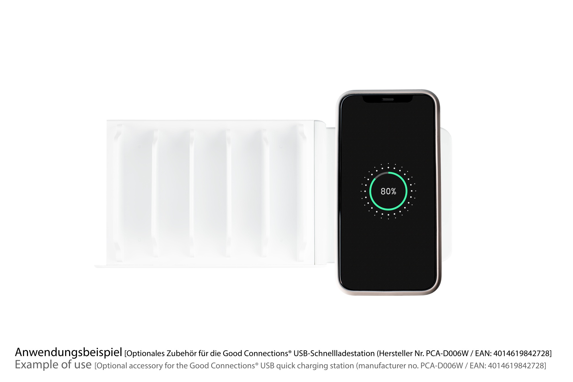 Qi Wireless Charging Pad 15W for Good Connections® USB Desktop Fast Charging Station PCA-D006W (right side)