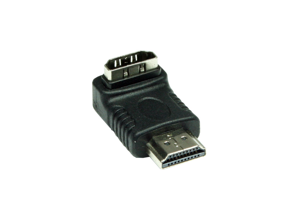 Adapter HDMI 19pol Stecker/Buchse, gewinkelt nach UNTEN