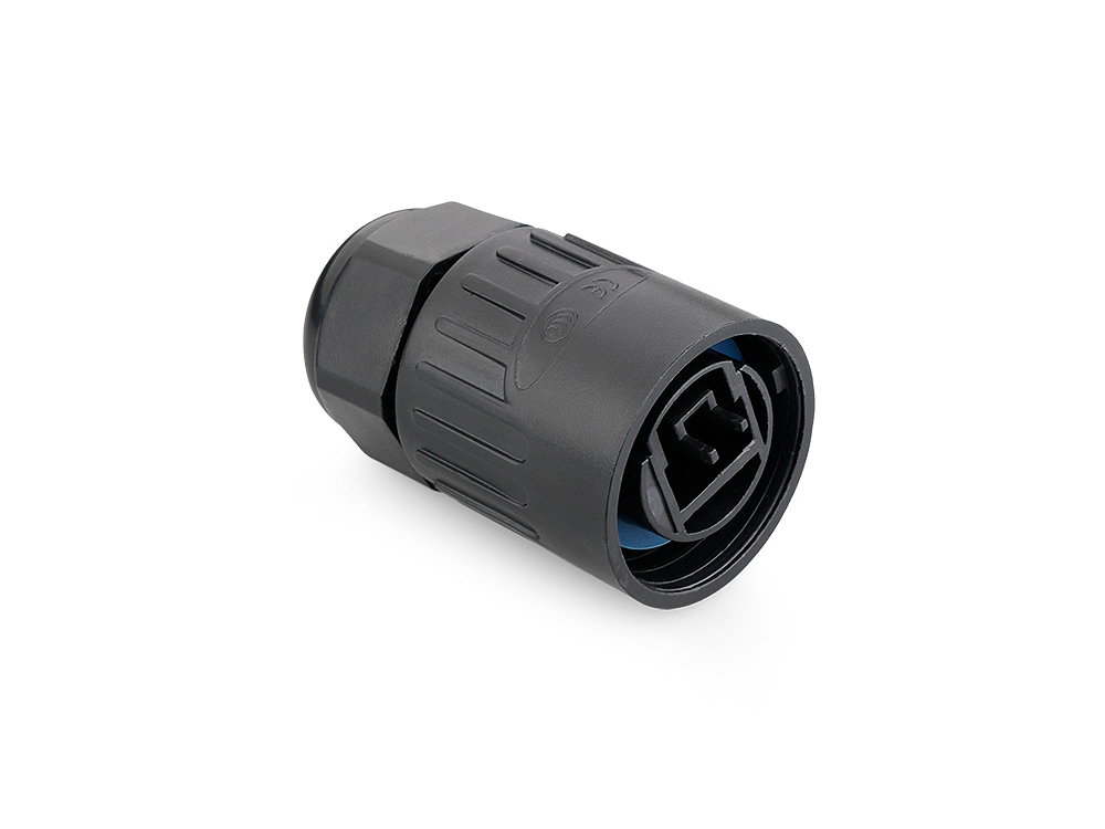 Industrial connector S6 - Unmated plug, cut-out for RJ45 plug, bayonet, Good Connections®