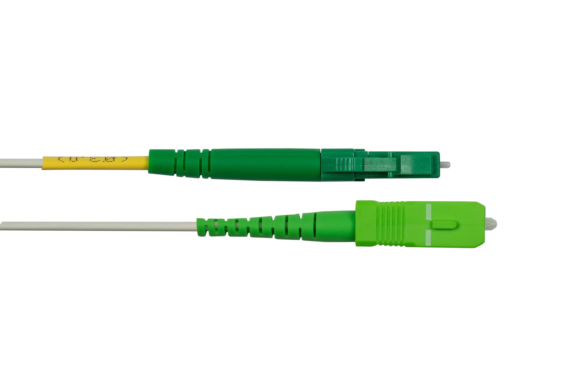 kabelmeister® OS2 Simplex Fiber Optic Patch Cable, steel-armored, LC/APC - SC/APC, G.657.B3, 2.0 mm, LSZH, white, 75m