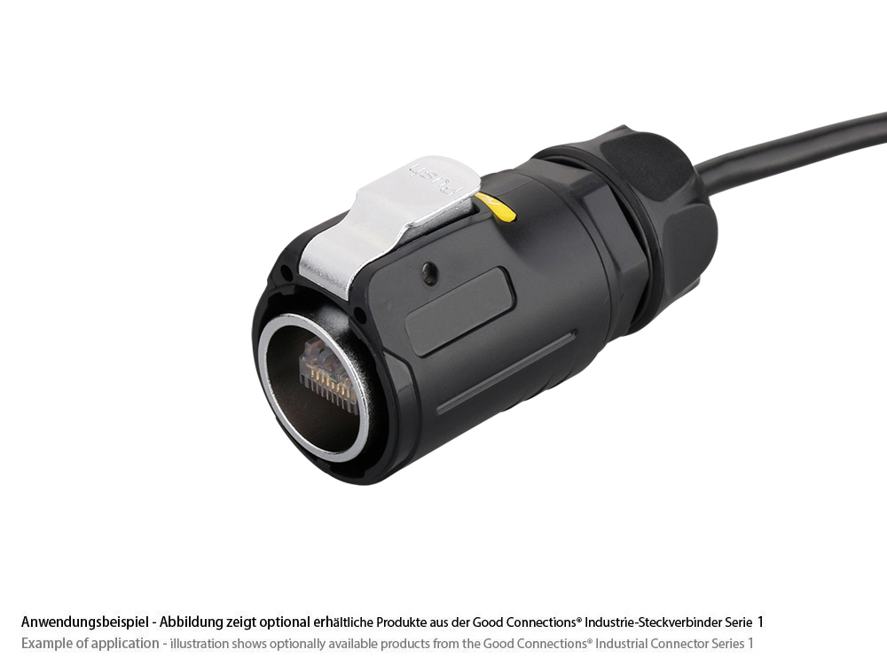 Industrial Connector S1 - Unequipped plug with click locking, cut-out for RJ45 connector, M24, IP65/67, Good Connections®