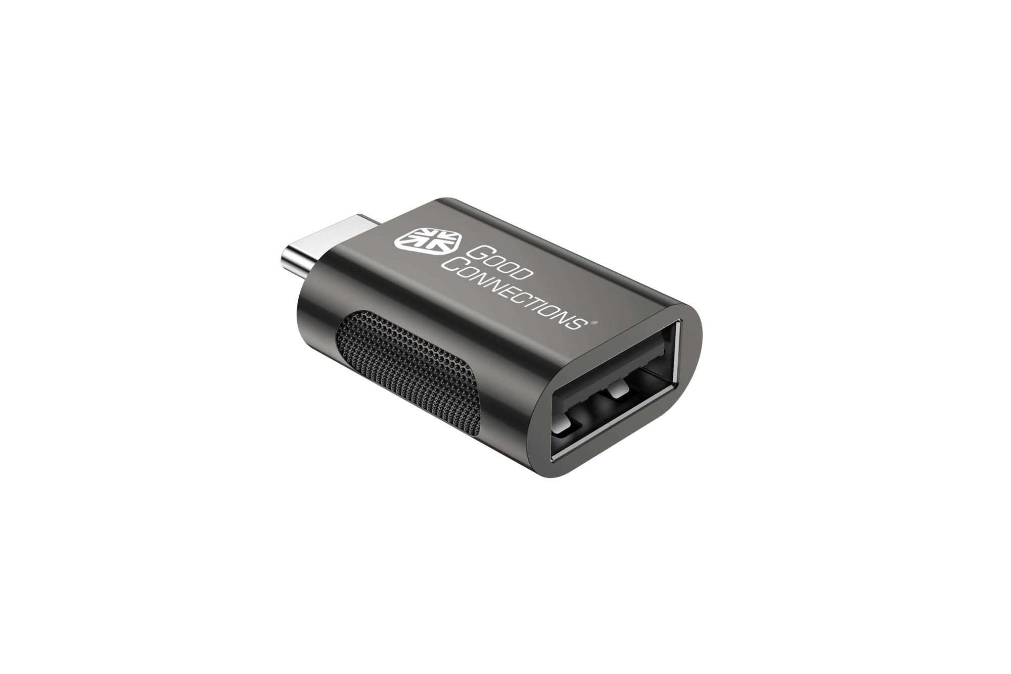 Adapter USB 3.2 Gen.1 / USB 3.0 plug C™ to USB-A socket, galvanized metal housing, anthracite, Good Connections®
